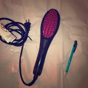 Hair brush straightener